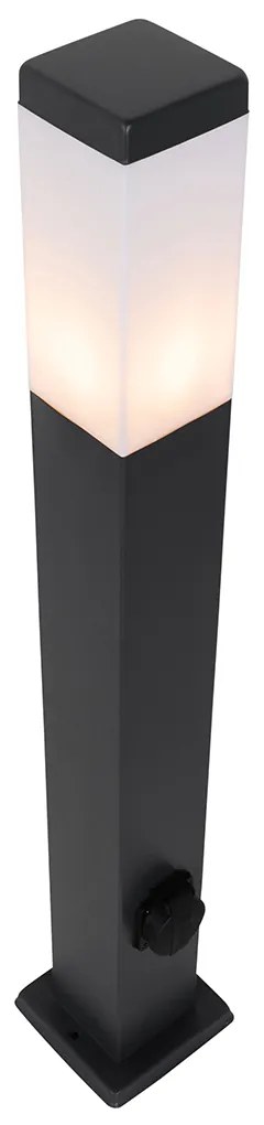 Външна лампа тъмно сива 80 см с гнездо IP44 - Malios