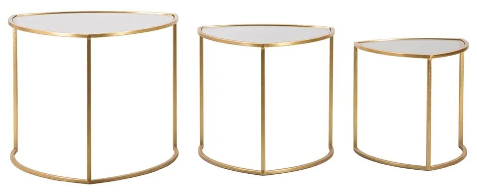 Кръгли масички за кафе със стъклен плот в златисто в комплект от 3 броя ø 60 cm Triangle – Mauro Ferretti