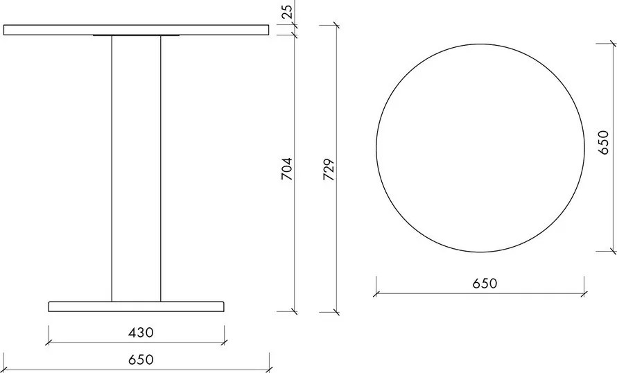 Кръгла трапезна маса с дъбов плот ø 65 cm Sool – noo.ma