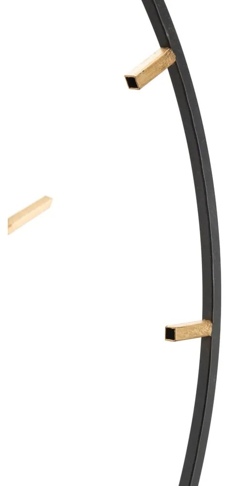 Черен стенен часовник със златни детайли Goldy, ø 60 cm - Mauro Ferretti