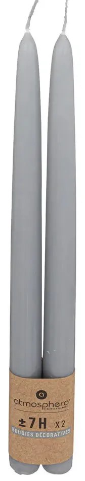 Свещи без аромат atmosphera Hugo, 30 cm, 2 бр - Бял