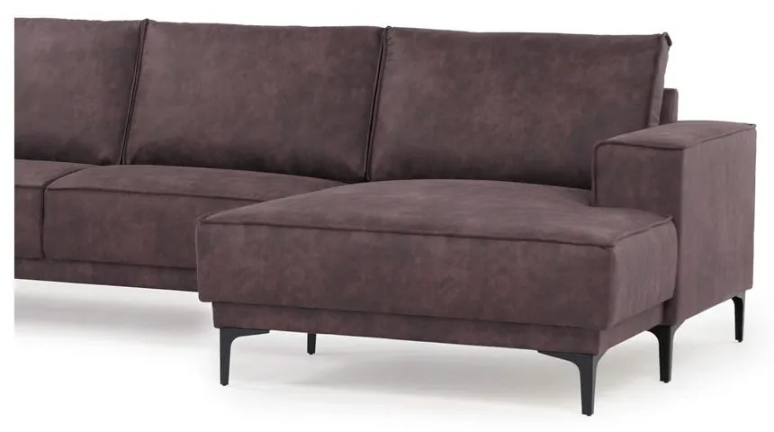 Тъмнокафяв ъглов диван от изкуствена кожа (десен ъгъл) Copenhagen - Scandic