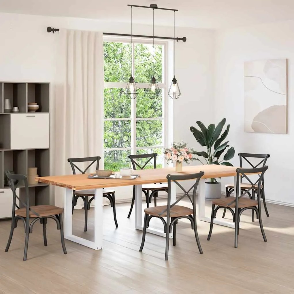 4013205 vidaXL Крака за трапезна маса, U-образни, 3 бр., бели, 80x(72-73) см, стомана