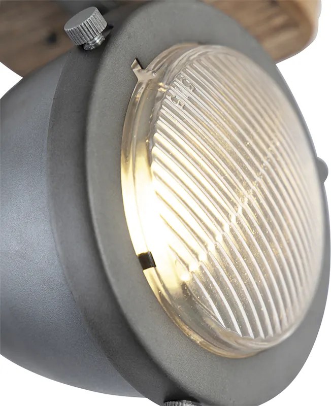 Интелигентен прожектор стомана с дърво вкл. WiFi GU10 регулируем - Emado