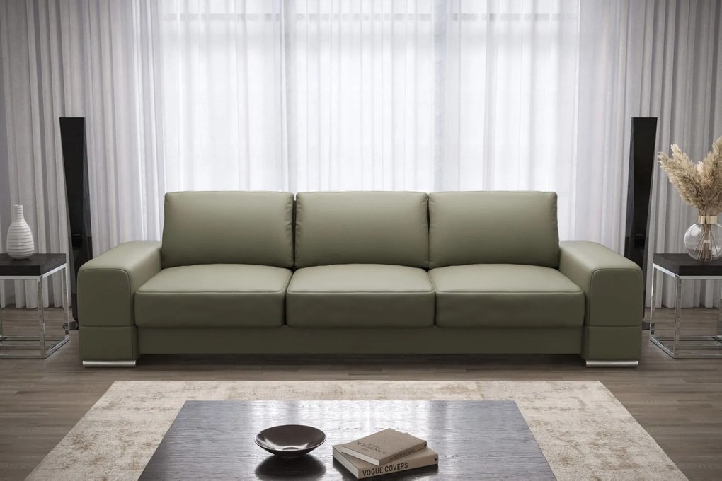 Разтегателен диван Flago Триместен LTHR-маслини