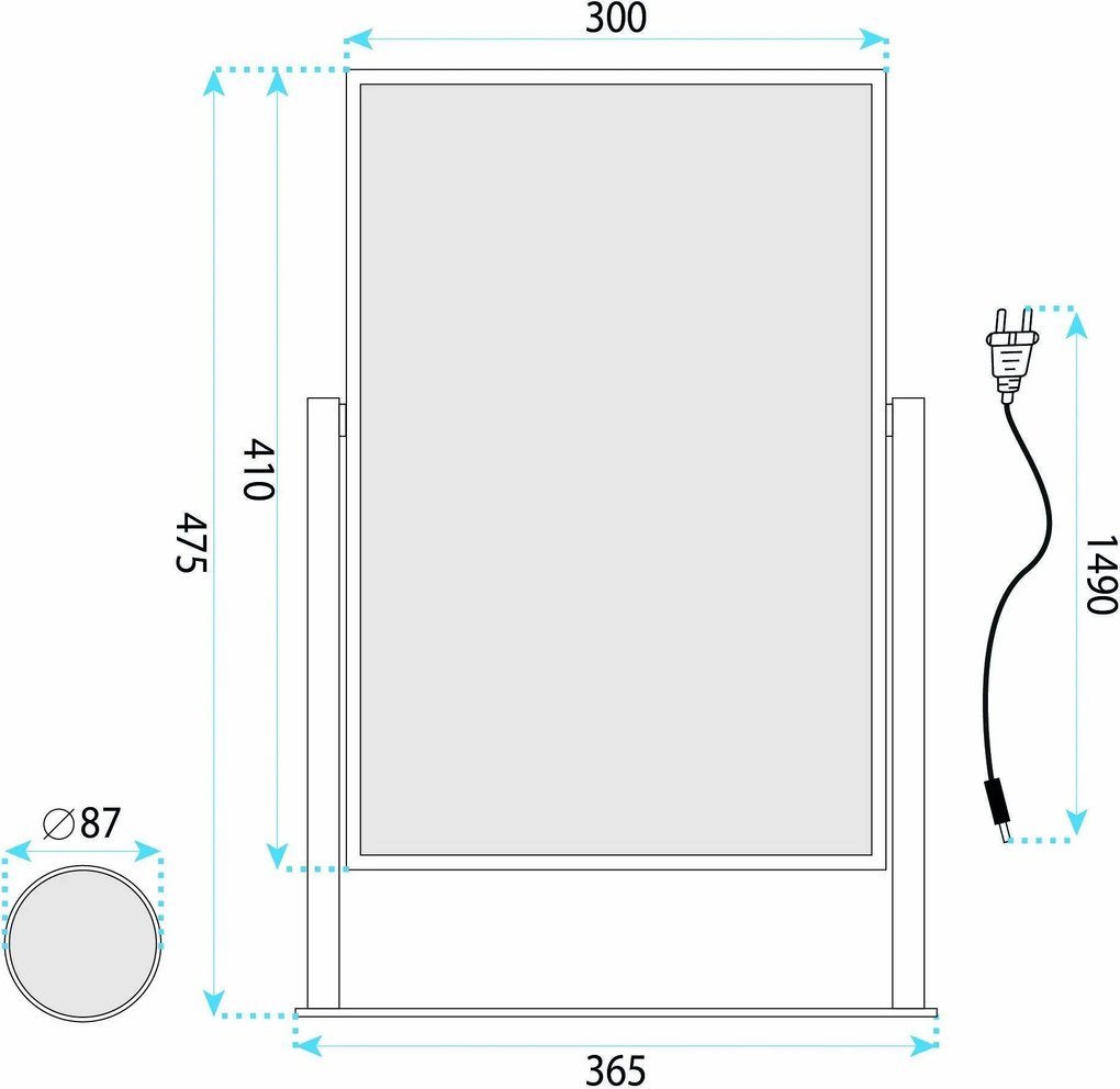 Огледало LED LUMI White 30x40cm