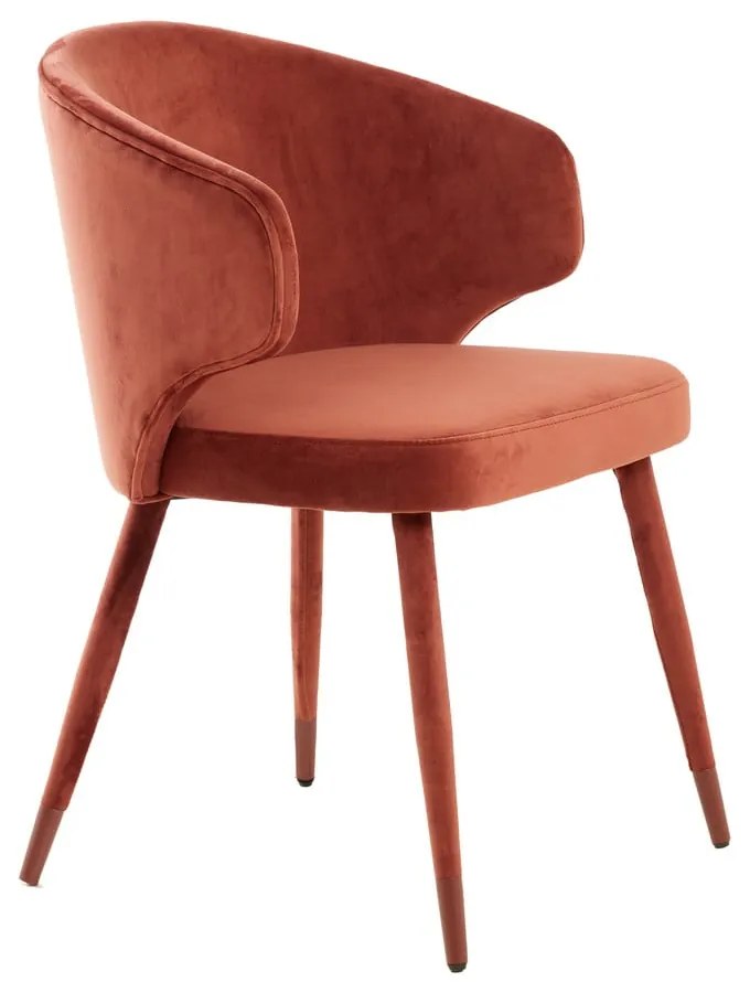 Светлочервени тапицирани трапезни столове в комплект 2 бр. Kosaka – Light & Living