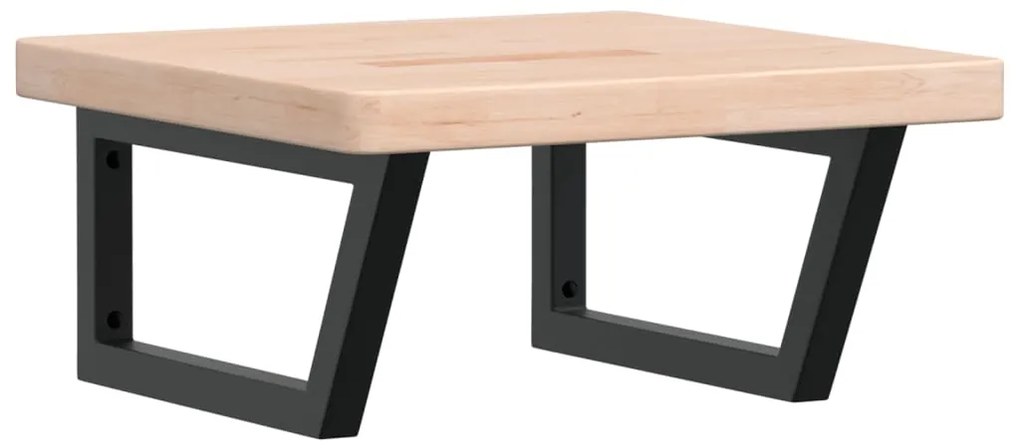 3302391 vidaXL Стенен рафт за мивка, стомана и масивно дърво дъб