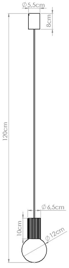 Черно висящо осветително тяло със стъклен абажур ø 12 cm Orbital – Sollux