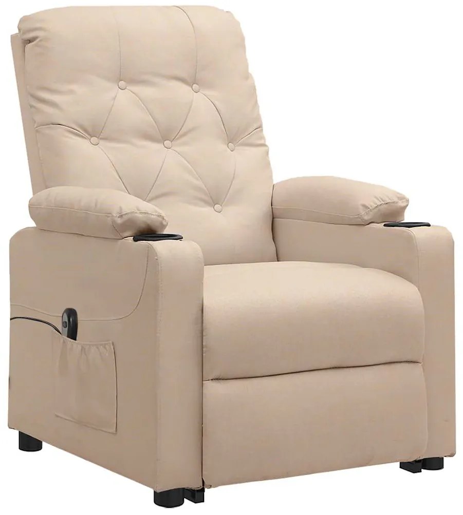 3093486 vidaXL Изправящ стол, кремав, текстил