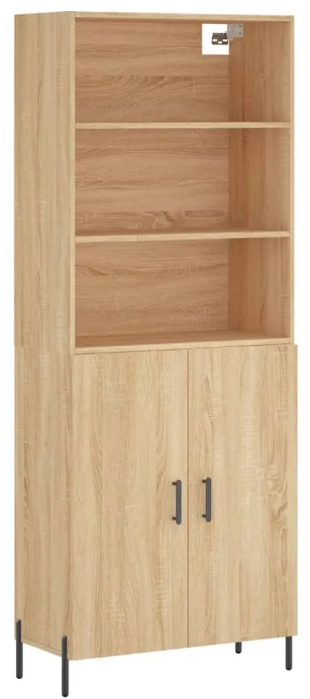 3189264 vidaXL Висок шкаф, дъб сонома, 69,5x34x180 см, инженерно дърво