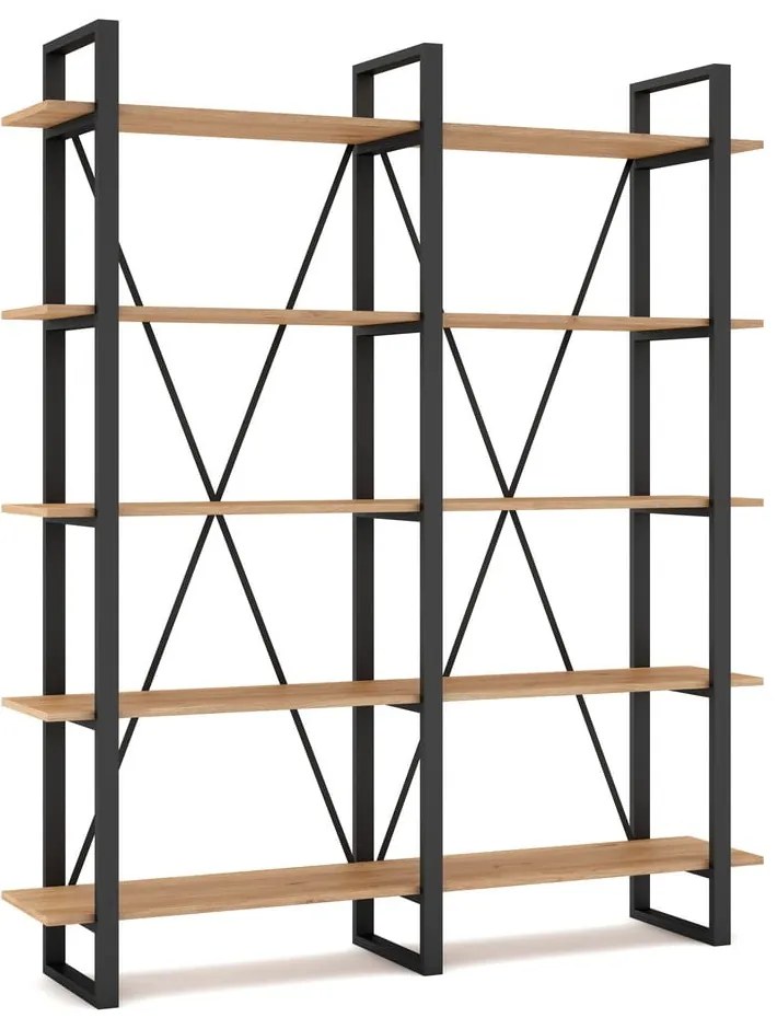 Рафт от черен/естествен дъб 150x180 cm Aviva - Marckeric