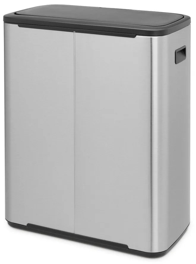 Матово-сребристо стоманено кошче за боклук, отваряне с докосване 60 l Bo Touch Bin – Brabantia