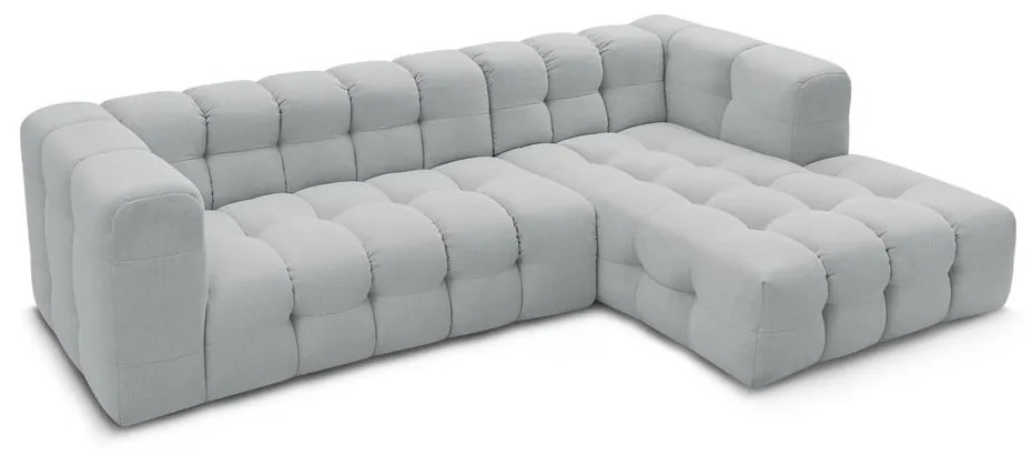 Светлосив ъглов диван (десен ъгъл) Cloud – Bobochic Paris