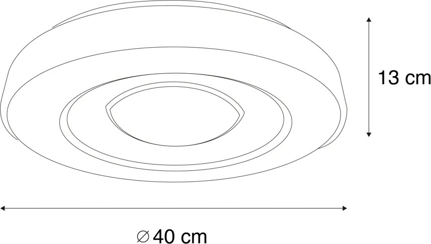 Таванна лампа черна с димируем RGBW LED и дистанционно управление - Arco