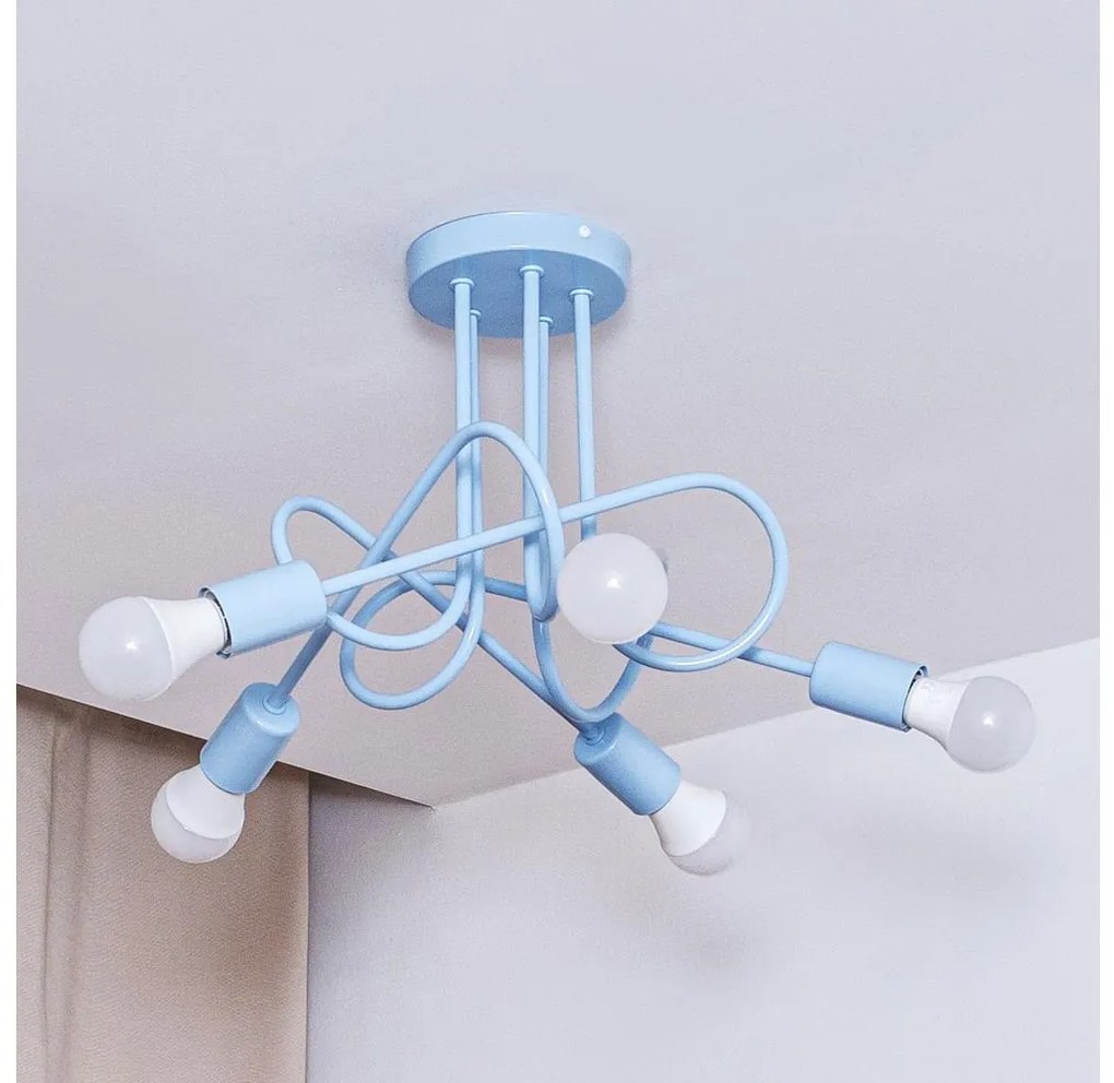 Полилей за повърхностен монтаж OXFORD 5xE27/15W/230V син