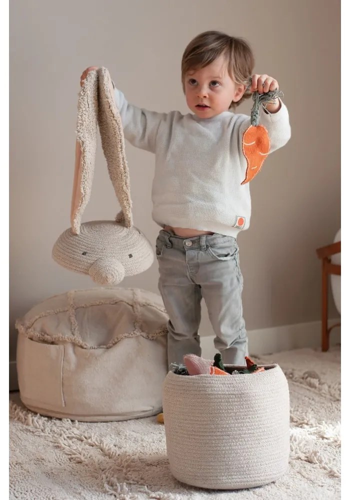 Кремава текстилна детска кошница за играчки ø 25x30 cm Rita the Rabbit – Lorena Canals