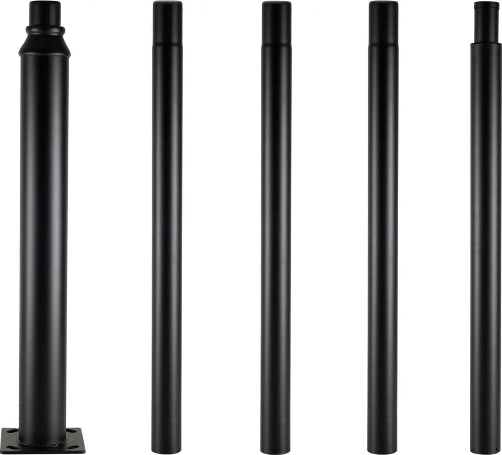 Brilagi - Метален стълб за външно осветление, 5 м, Ø 58 мм, черен