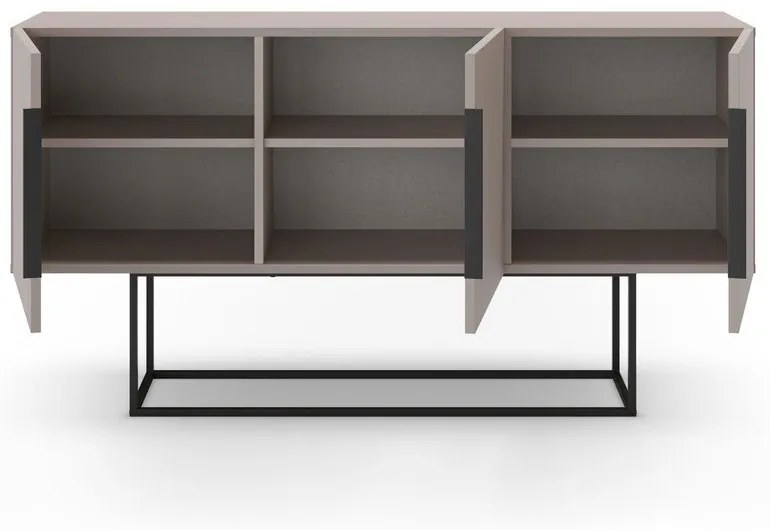 Нисък скрин в сиво-бежово 150x80 cm Titan - Marckeric