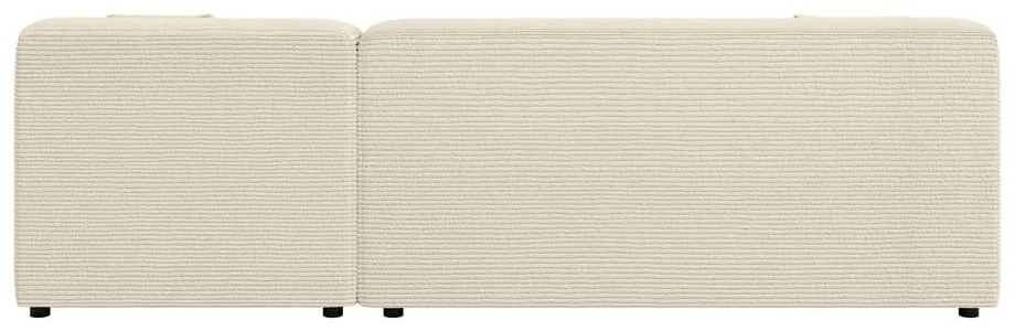 Бежово-кремав ъглов диван от рипсено кадифе (десен ъгъл) Martin – Ropez