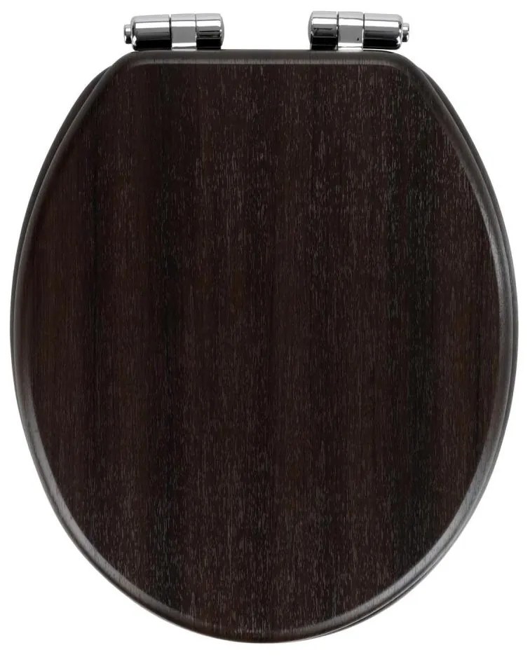 WENKO 22015100-WC тоалетно седало WENGE 35,5x42,5 cm кафяво/сребристо