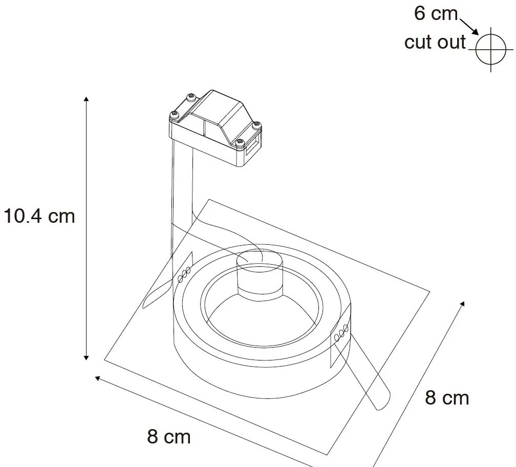 Комплект от 6 вградени прожектора бели квадратни GU10 50mm IP44 - Xena