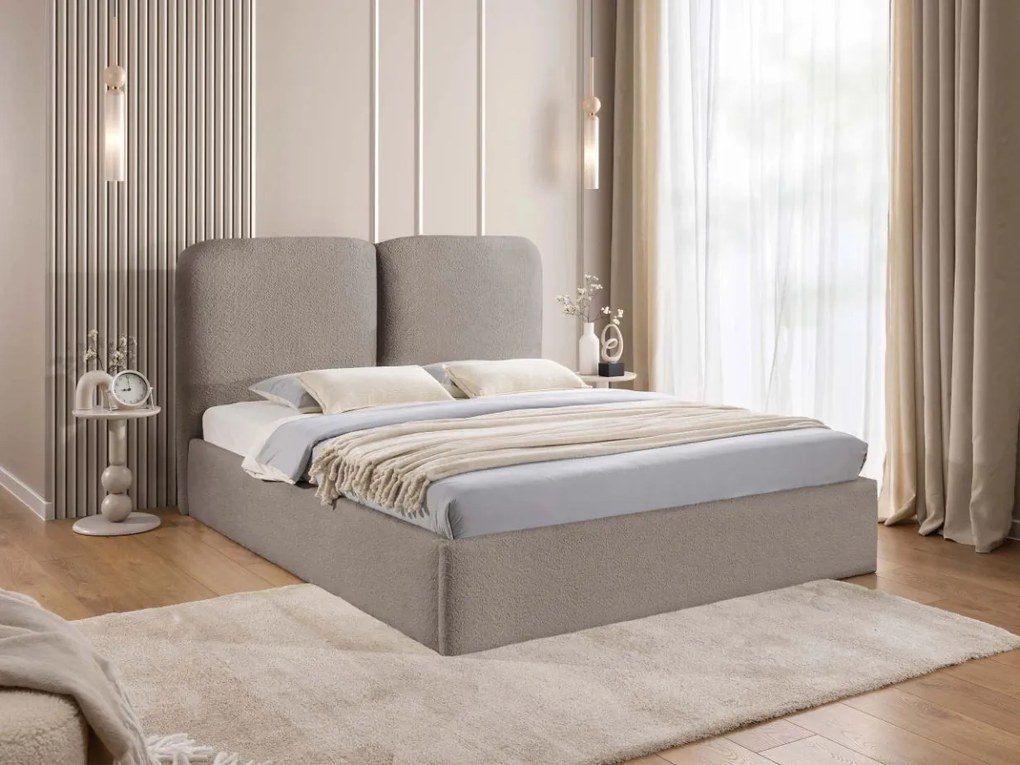Облегнато легло Heaven-Сребристо сиво-140 x 200