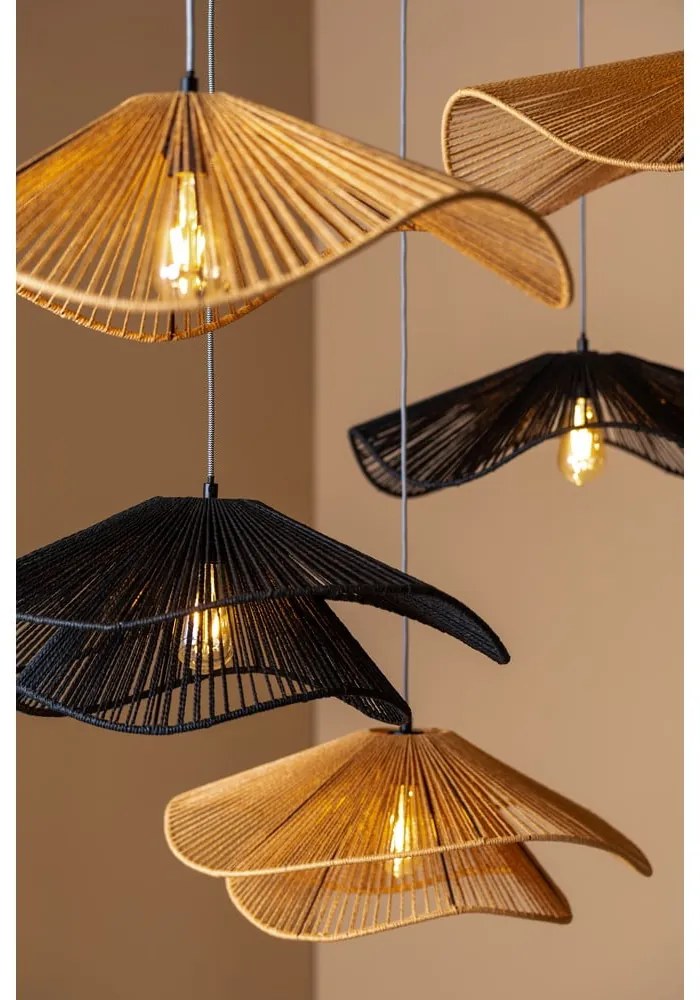 Висяща лампа в златист цвят с абажур от хартиена тъкан ø 62 cm Sombra - Leitmotiv