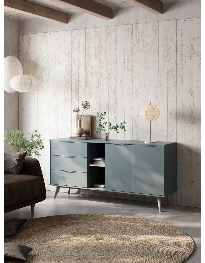 Скрин сиво-зелен 165x80x40 cm Pisco – Marckeric