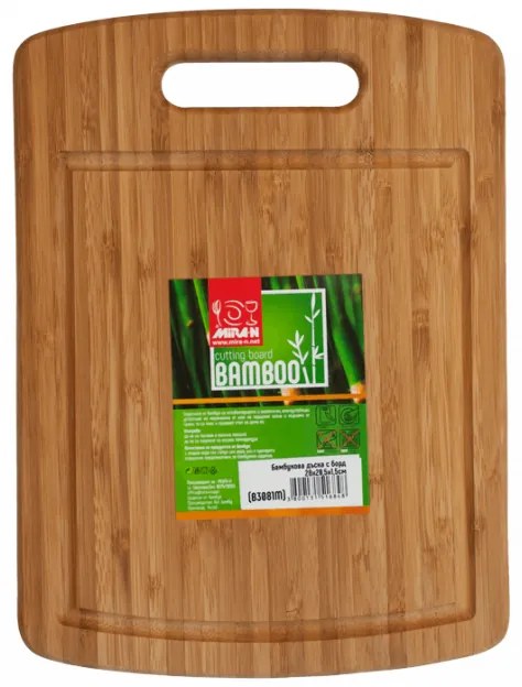 Бамбукова дъска с борд 20,5x28x1,5см (B3081M)