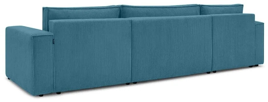 Тюркоаз сгъваем ъглов диван от рипсено кадифе Nihad – Bobochic Paris