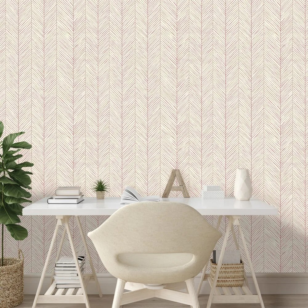 Самозалепващ фототапет – Нежен розов шеврон мотив