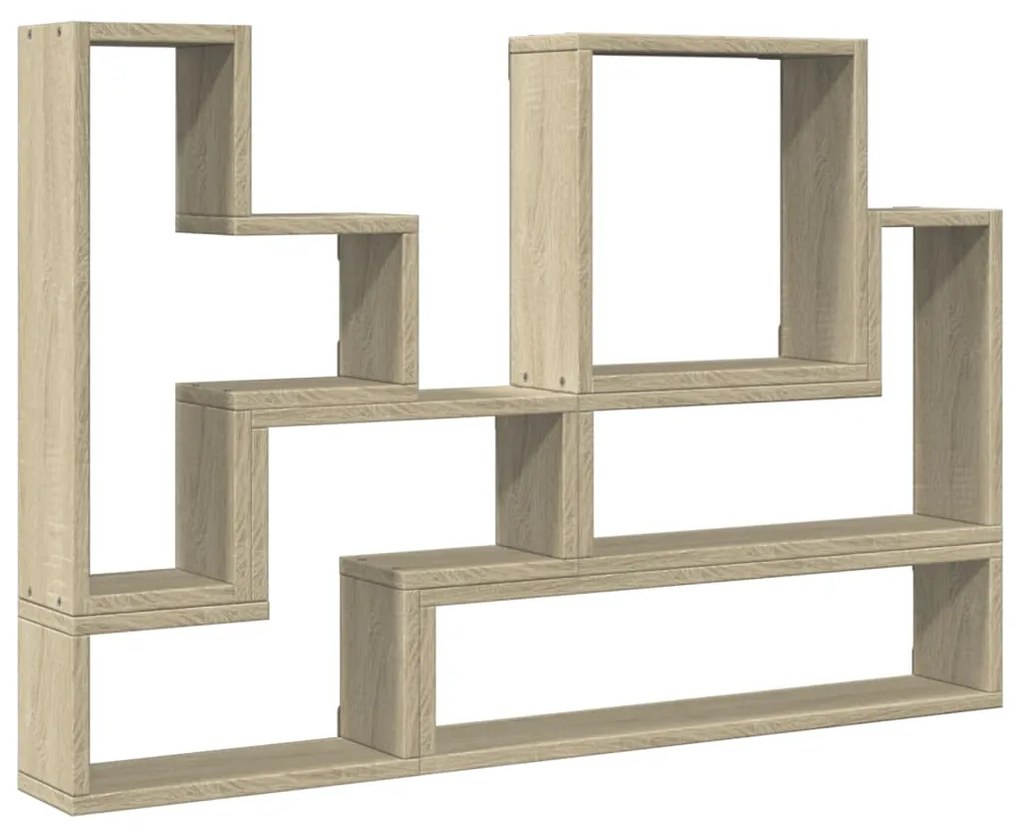 840802 vidaXL Стенен рафт, дъб сонома, 96x12x64 см, инженерно дърво
