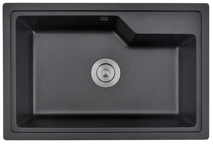 Кухненска мивка  ICGS 8315 BLACK, гранит, едно корито, със сифон, 45х22х68см