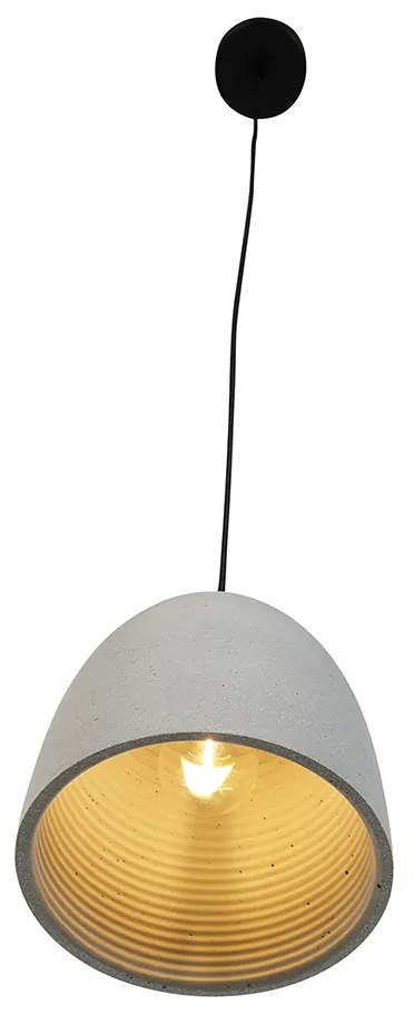 Moderne hanglamp zwart met grijs beton - Eton