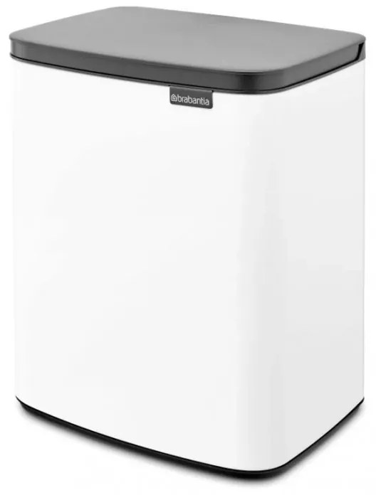 Кош за боклук Brabantia Bo Small 1006633, 12 л, Безшумно и плавно отваряне, Противоплъзгаща основа, Бял
