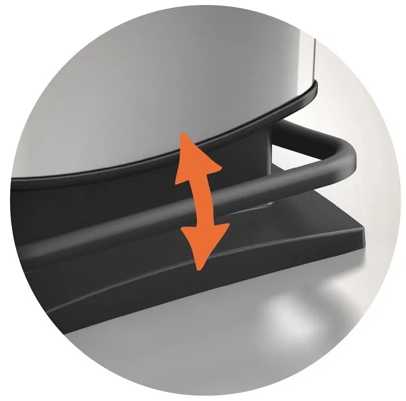 Сив кош за боклук с педали от рециклирана пластмаса 40 л Paso - Rotho