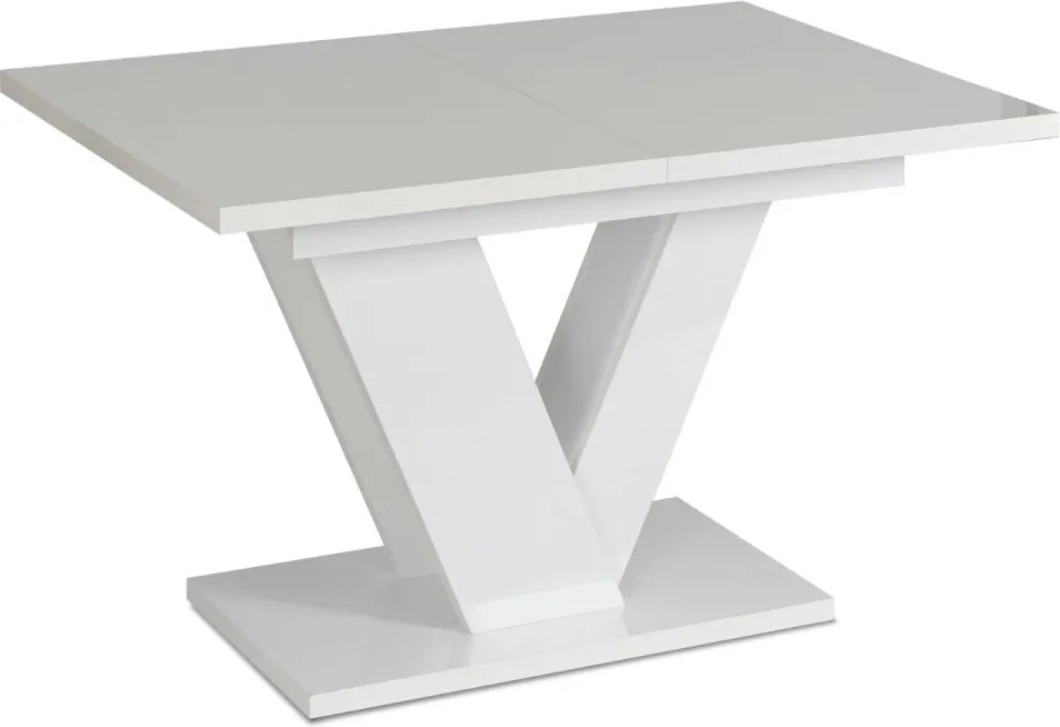 Сгъваема маса за хранене CLARK - бял гланц, 120-160 cm
