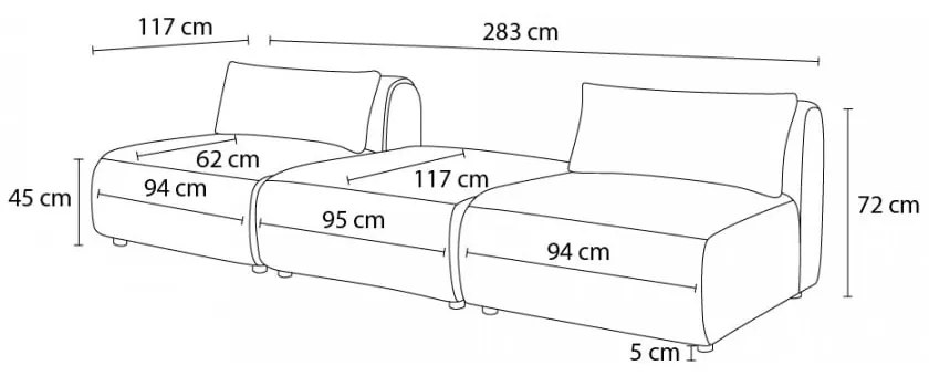 Зелен диван 283 cm Jeanne - Bobochic Paris