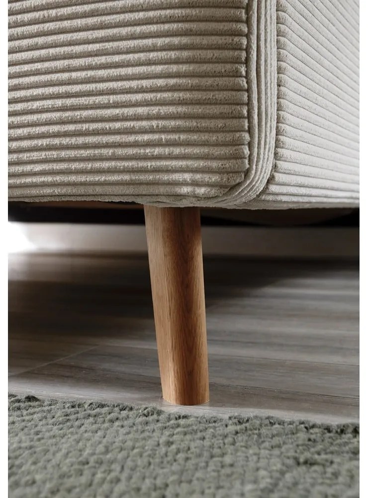 Бежово двойно легло 160x200 cm тапицирано без ламелно дъно Mattis Cord – Meise Möbel