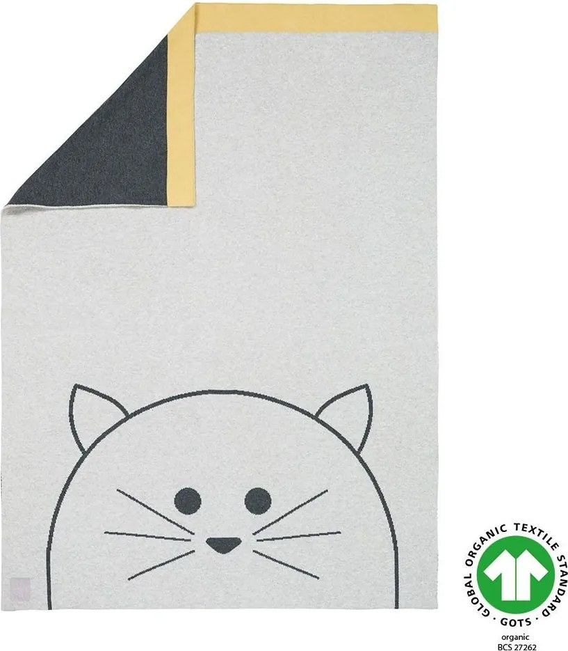 Бебешко одеяло Lassig Little Chums Cat 75x100 см. Grey