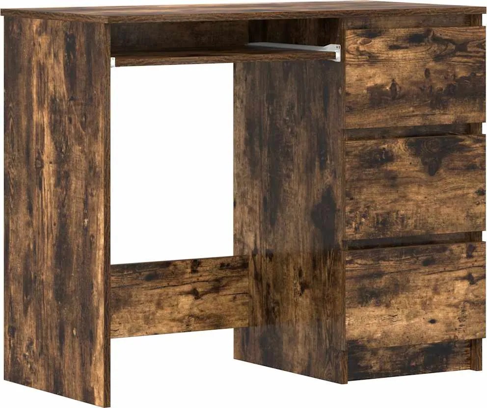 815507 vidaXL Бюро, опушен дъб, 90x45x76 см, инженерно дърво