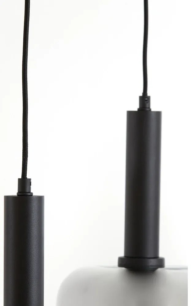 Черна лампа за таван със стъклен абажур 100x22 cm Lekar - Light &amp; Living