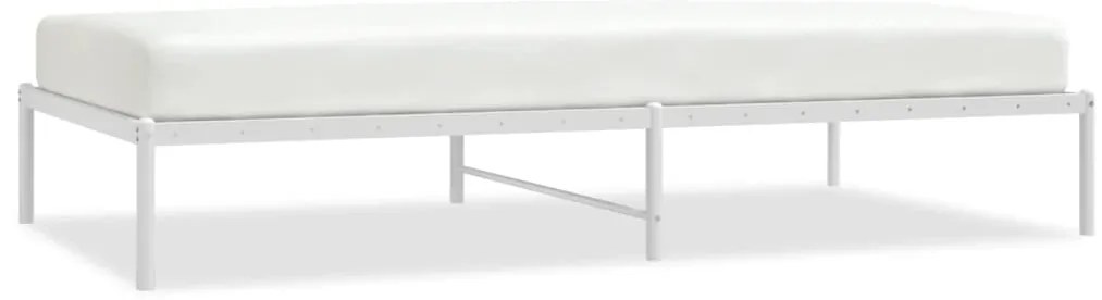 350909 vidaXL Метална рамка за легло, бяла, 107x203 см