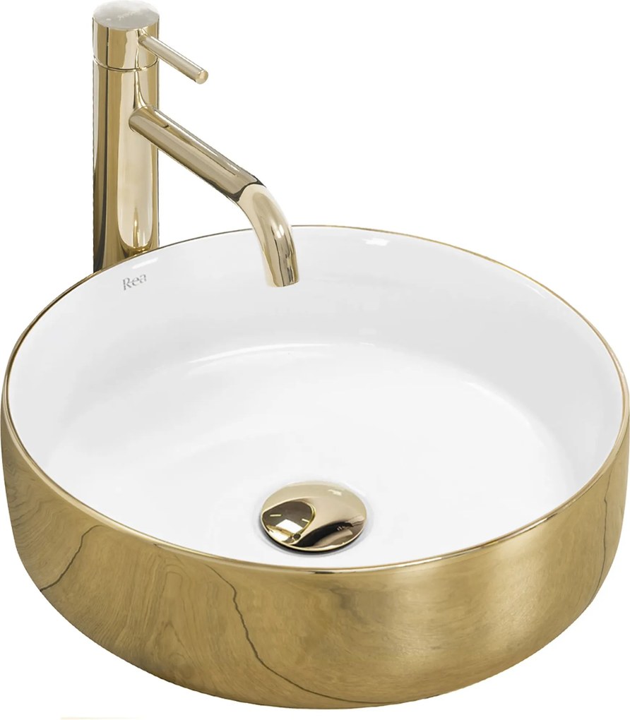 Умивалник за плот Rea SAMI GOLD WHITE