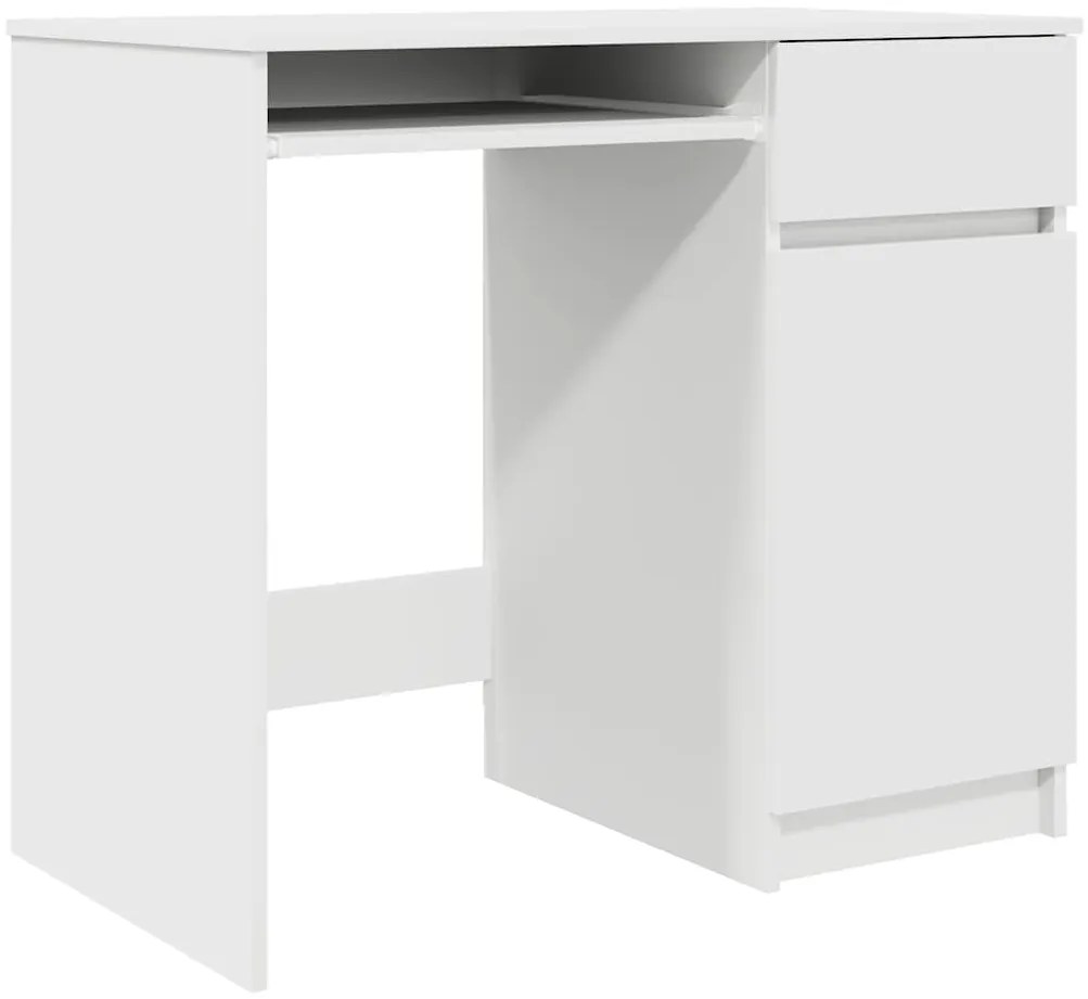 861823 vidaXL Бюро, бяло, 86x49x76 см, инженерно дърво