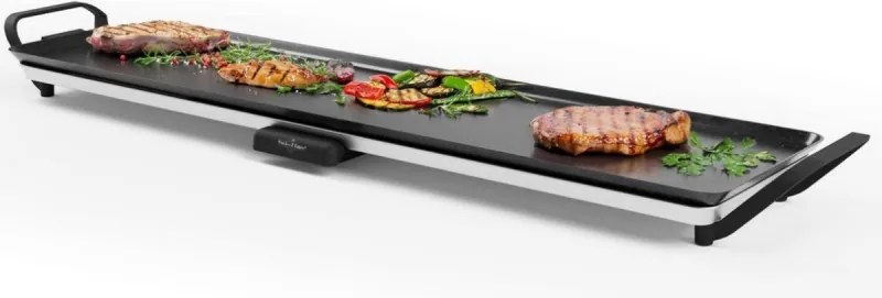 Тепаняки скара Swiss Haus SH-TP90, 2000W, 90х23 см, Керамично покритие, Подвижни части, Температурен контрол, Черен