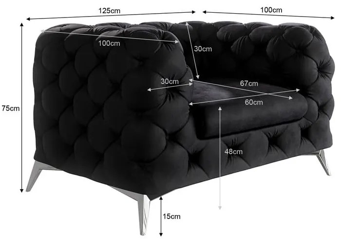 Черно кадифено кресло Chelsea – Ropez