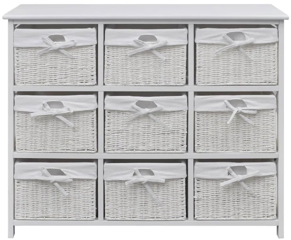 242433 vidaXL Шкаф за съхранение, бял