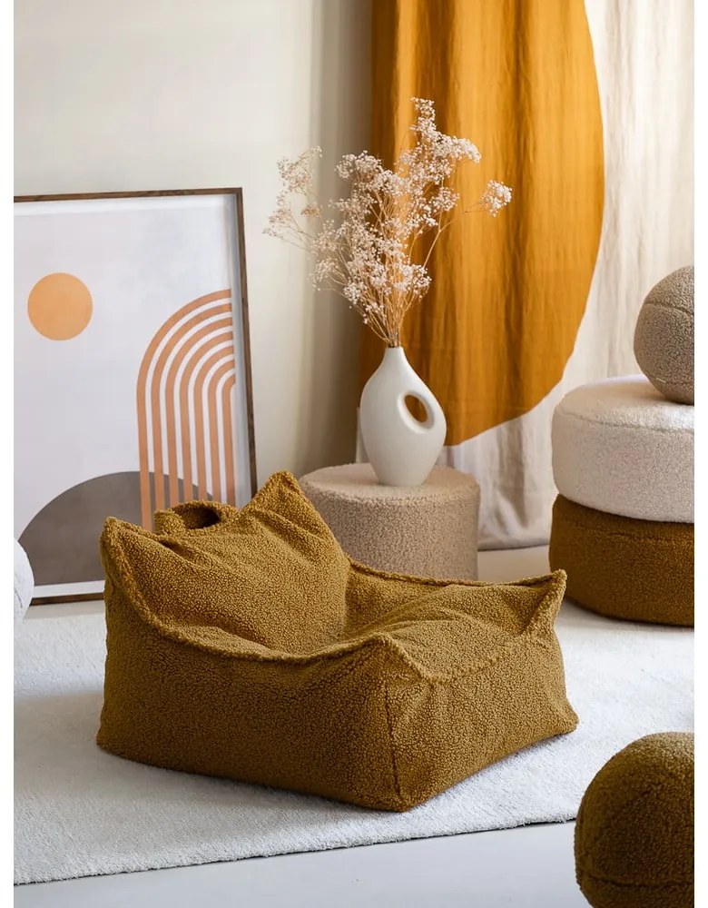 Кафяв детски пуф от букле Chair – Wigiwama